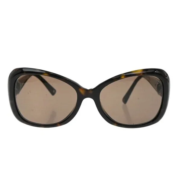 CHANEL CC Logo Sunglasses Eye Wear Plastic Black GHW 5148-A Italy 66RF645